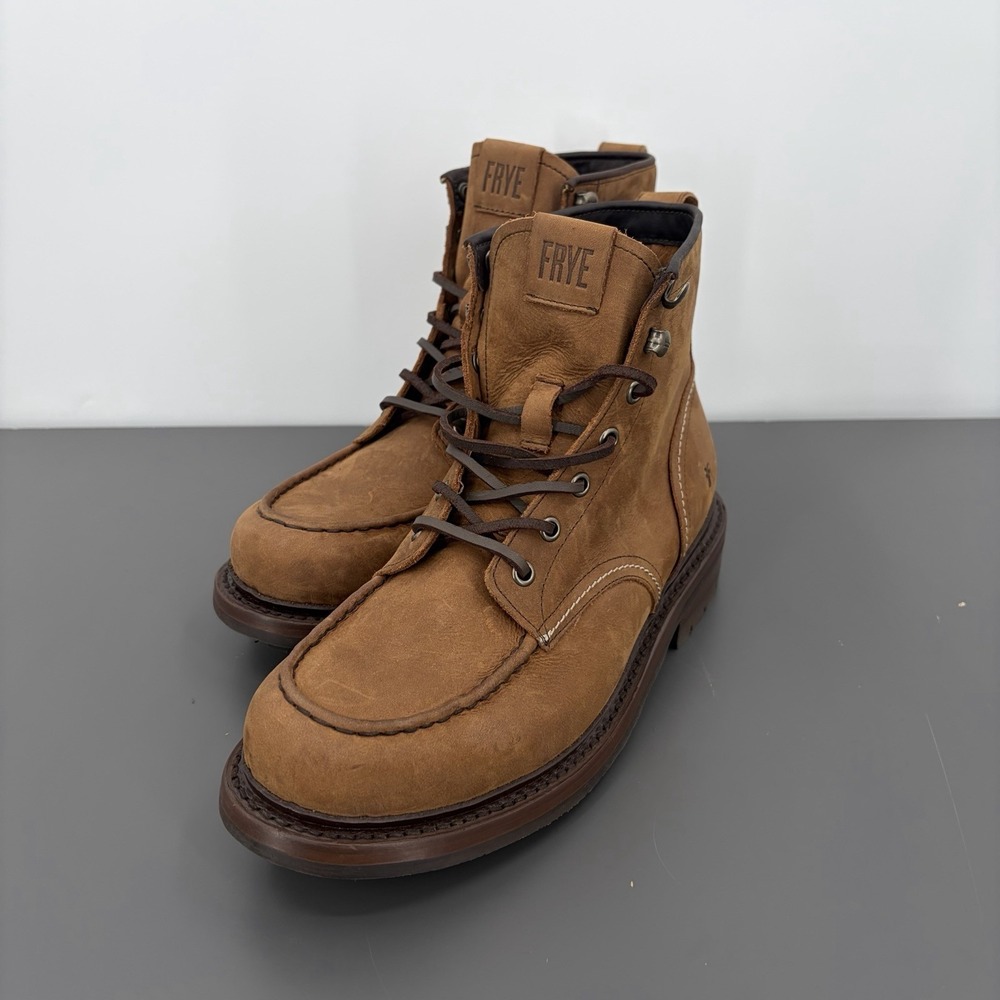 Frye Mens Bark Hudson Suede Work‎ Boots Sz 8.5 Industrial Construction Outdoor